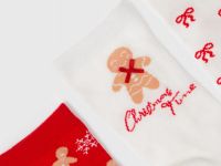 Носки с жаккардовым рисунком для девочек, 3 пары, Белый