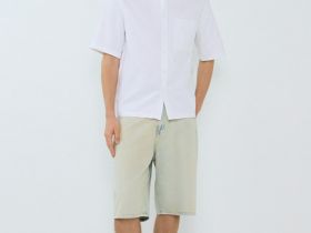 Рубашка из ткани оксфорд с коротким рукавом, Белый