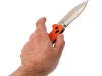 Складной нож Obertech ns-01 thumb stud satin, сталь VG-10, рукоять G10, оранжевый