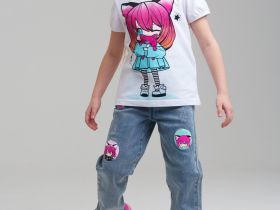 Фуфайка трикотажная для девочек (футболка)