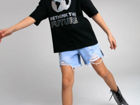 Шорты текстильные джинсовые для девочек