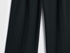 Широкие брюки со складками, Черный