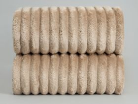 Плед Soft strip, серо-бежевый