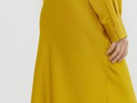 Сатиновая юбка А-силуэта, Желтый