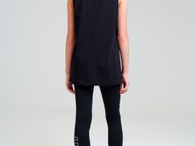 Комплект трикотажный для девочек: топ, майка удлиненная