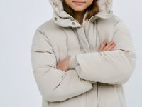 Пуховик для девочек, Бежевый