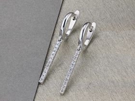 Серьги из белого золота с бриллиантами э4701сг01183500