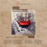 Альбом-склейка для акварели Hahnem?hle "Toned" 20х20 см 20 л 200 г, целлюлоза 100%, мел. зерно, беж