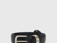 Тонкий ремень из искусственной кожи, Черный