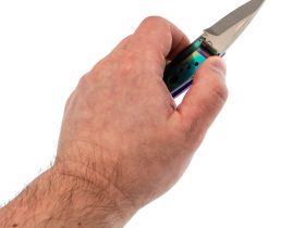 Складной нож нажим для денег Sanrenmu 6031LUE-SX, сталь 8Cr13MoV, рукоять нержавеющая сталь, градиент