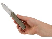 Нож с фиксированным клинком LionSteel B35, сталь Sleipner, рукоять Green canvas micarta