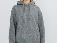 Худи с фактурными косами, Серый
