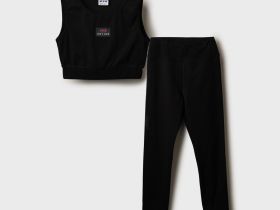 Комплект трикотажный для девочек: топ, брюки (легинсы)