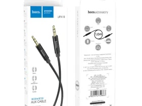 Кабель Hoco UPA19 AUX audio (3.5mm) на (3.5mm) 100см нейлоновая оплетка (черный)