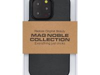 Чехол-накладка Kzdoo Mag Noble Collection MagSafe для Apple iPhone 14 Pro искусcтвенная кожа (карбоновый черный)