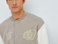 Бомбер на кнопках, Бежевый