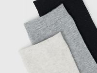 Носки в рубчик, 3 пары, Серый