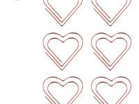 Скрепки фигурные 27 мм Meshu "Hearts" 6 шт., пакет с европодвесом