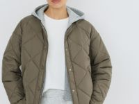 Стёганая куртка с капюшоном, Желтый