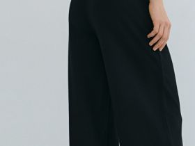 Широкие брюки из трикотажа, Черный