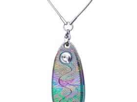 Складной нож-подвеска Sanrenmu 6178-TR, сталь Дамаск, рукоять титан