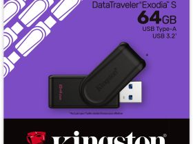 USB-накопитель Kingston DataTraveler Exodia S 64 ГБ Чёрный