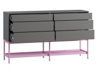 Комод Изи 158x91 Графитовый/Розовый