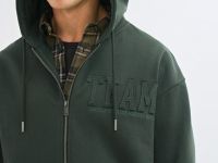 Толстовка на молнии с аппликацией, Зеленый
