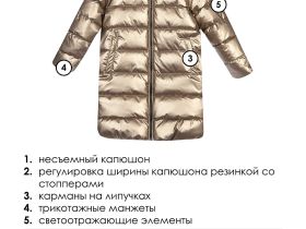 Пальто текстильное с полиуретановым покрытием для девочек