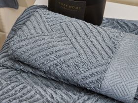 Полотенце махровое Zigzag, синее