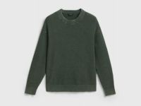 Текстурный джемпер с эффектом стирки, Зеленый
