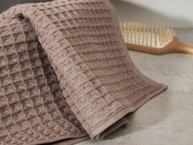 Полотенце вафельное Lorgo, коричневое