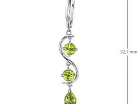 Серьги из серебра с хризолитами э0611сг01260373