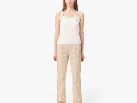 Женская хлопковая майка Lacoste с контрастными акцентами