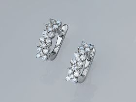 Серьги из белого золота с бриллиантами э0901сг05180600
