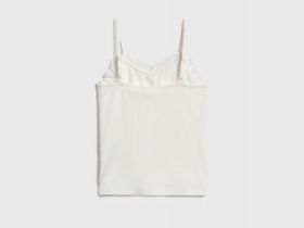 Майка с кружевом для девочек, Белый