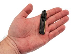 Складной нож Sanrenmu PT611-SB, сталь 12C27, рукоять нержавеющая сталь, черный