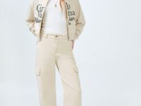 Толстовка с принтом для девочек, Бежевый