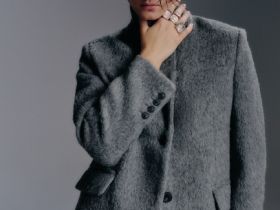 Однобортный жакет из натуральной шерсти, Серый