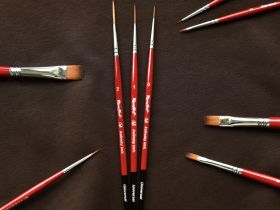 Кисть синтетика имитация колонка №1 лайнер Roubloff "1S44" ручка фигурная