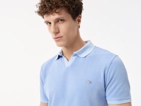 Мужское хлопковое поло Lacoste стандартного кроя