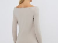 Лонгслив из вискозы, Бежевый