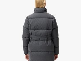 Женская парка Lacoste с воротом и поясом