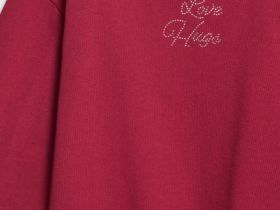 Свитшот с аппликацией и воланами для девочек, Красный