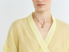 Блузка из лиоцелла с запахом, Желтый