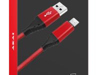 Кабель Akai USB-A to micro-USB 1m Red