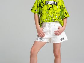 Шорты текстильные джинсовые для девочек