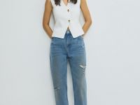 Джинсы Boyfriend с низкой посадкой, Синий