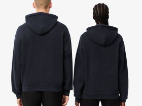 Толстовка Lacoste свободного кроя унисекс с эффектом стирки