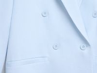 Двубортный жакет из лиоцелла и льна, Голубой